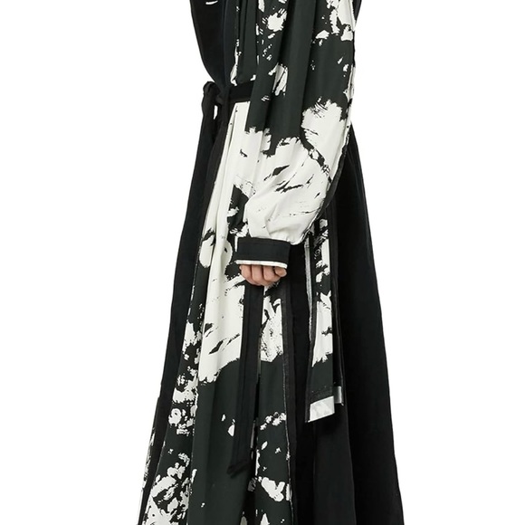 Maison Blanche All Gender Long Sleeve Trench-Coat, Black Print, Sealed WT. - Picture 4 of 7